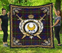 Durie Tartan Crest Premium Quilt - Celtic Thistle Style