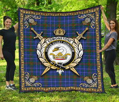 Edmonstone Tartan Crest Premium Quilt - Celtic Thistle Style