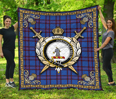 Elliot Modern Tartan Crest Premium Quilt - Celtic Thistle Style