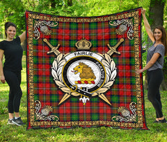 Fairlie Tartan Crest Premium Quilt - Celtic Thistle Style