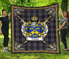 Fowler Tartan Crest Premium Quilt - Celtic Thistle Style