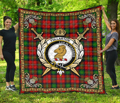 Fullarton Tartan Crest Premium Quilt - Celtic Thistle Style