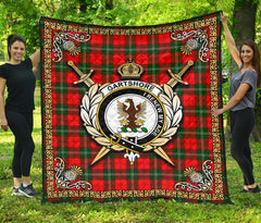 Gartshore Tartan Crest Premium Quilt - Celtic Thistle Style