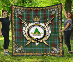 Gayre Tartan Crest Premium Quilt - Celtic Thistle Style