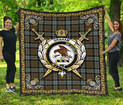 Graham of Menteith Weathered Tartan Crest Premium Quilt - Celtic Thistle Style