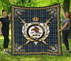 Graham of Montrose Modern Tartan Crest Premium Quilt - Celtic Thistle Style