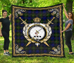 Gunn Modern Tartan Crest Premium Quilt - Celtic Thistle Style