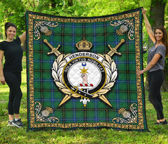 Henderson Ancient Tartan Crest Premium Quilt - Celtic Thistle Style