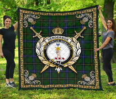 Henderson Modern Tartan Crest Premium Quilt - Celtic Thistle Style