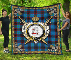 Home Ancient Tartan Crest Premium Quilt - Celtic Thistle Style