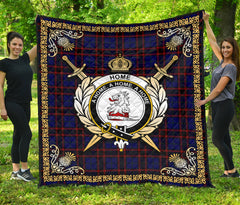 Home Modern Tartan Crest Premium Quilt - Celtic Thistle Style