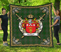 Horgan Tartan Crest Premium Quilt - Celtic Thistle Style