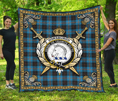 Horsburgh Tartan Crest Premium Quilt - Celtic Thistle Style