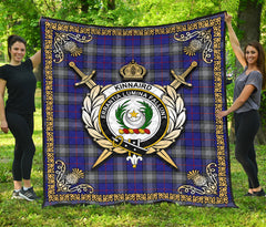 Kinnaird Tartan Crest Premium Quilt - Celtic Thistle Style
