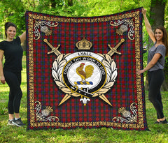 Lyall Tartan Crest Premium Quilt - Celtic Thistle Style