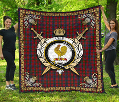 Lyle Tartan Crest Premium Quilt - Celtic Thistle Style