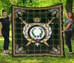 MacArthur Modern Tartan Crest Premium Quilt - Celtic Thistle Style