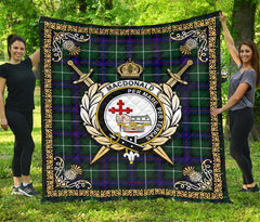 MacDonald of the Isles Hunting Modern Tartan Crest Premium Quilt - Celtic Thistle Style