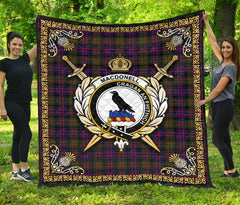 MacDonnell of Glengarry Modern Tartan Crest Premium Quilt - Celtic Thistle Style