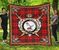 MacDougall Modern Tartan Crest Premium Quilt - Celtic Thistle Style