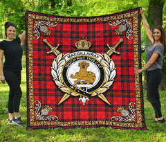 MacGillivray Modern Tartan Crest Premium Quilt - Celtic Thistle Style