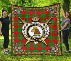 MacGregor Modern Tartan Crest Premium Quilt - Celtic Thistle Style