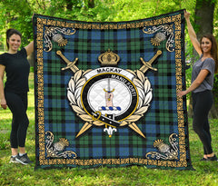 MacKay Ancient Tartan Crest Premium Quilt - Celtic Thistle Style