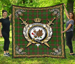 MacKinnon Hunting Modern Tartan Crest Premium Quilt - Celtic Thistle Style