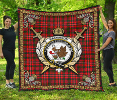 MacKinnon Modern Tartan Crest Premium Quilt - Celtic Thistle Style