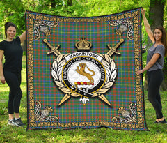 MacKintosh Hunting Ancient Tartan Crest Premium Quilt - Celtic Thistle Style