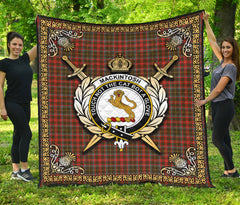 MacKintosh Hunting Weathered Tartan Crest Premium Quilt - Celtic Thistle Style