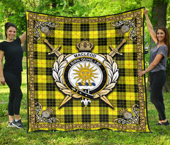 MacLeod of Lewis Modern Tartan Crest Premium Quilt - Celtic Thistle Style