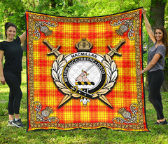 MacMillan Clan Tartan Crest Premium Quilt - Celtic Thistle Style