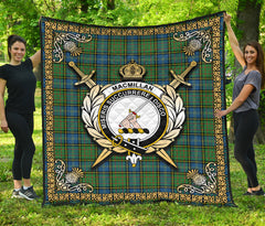 MacMillan Hunting Ancient Tartan Crest Premium Quilt - Celtic Thistle Style