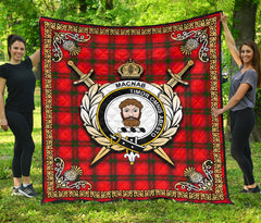 MacNab Modern Tartan Crest Premium Quilt - Celtic Thistle Style