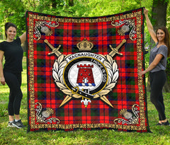 MacNaughten Tartan Crest Premium Quilt - Celtic Thistle Style