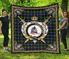 MacNeil of Barra Modern Tartan Crest Premium Quilt - Celtic Thistle Style