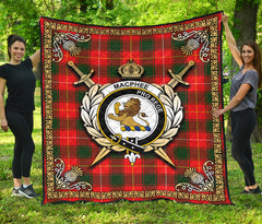 MacPhee Modern Tartan Crest Premium Quilt - Celtic Thistle Style