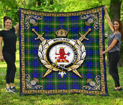 Maitland Tartan Crest Premium Quilt - Celtic Thistle Style