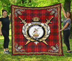 Matheson Modern Tartan Crest Premium Quilt - Celtic Thistle Style