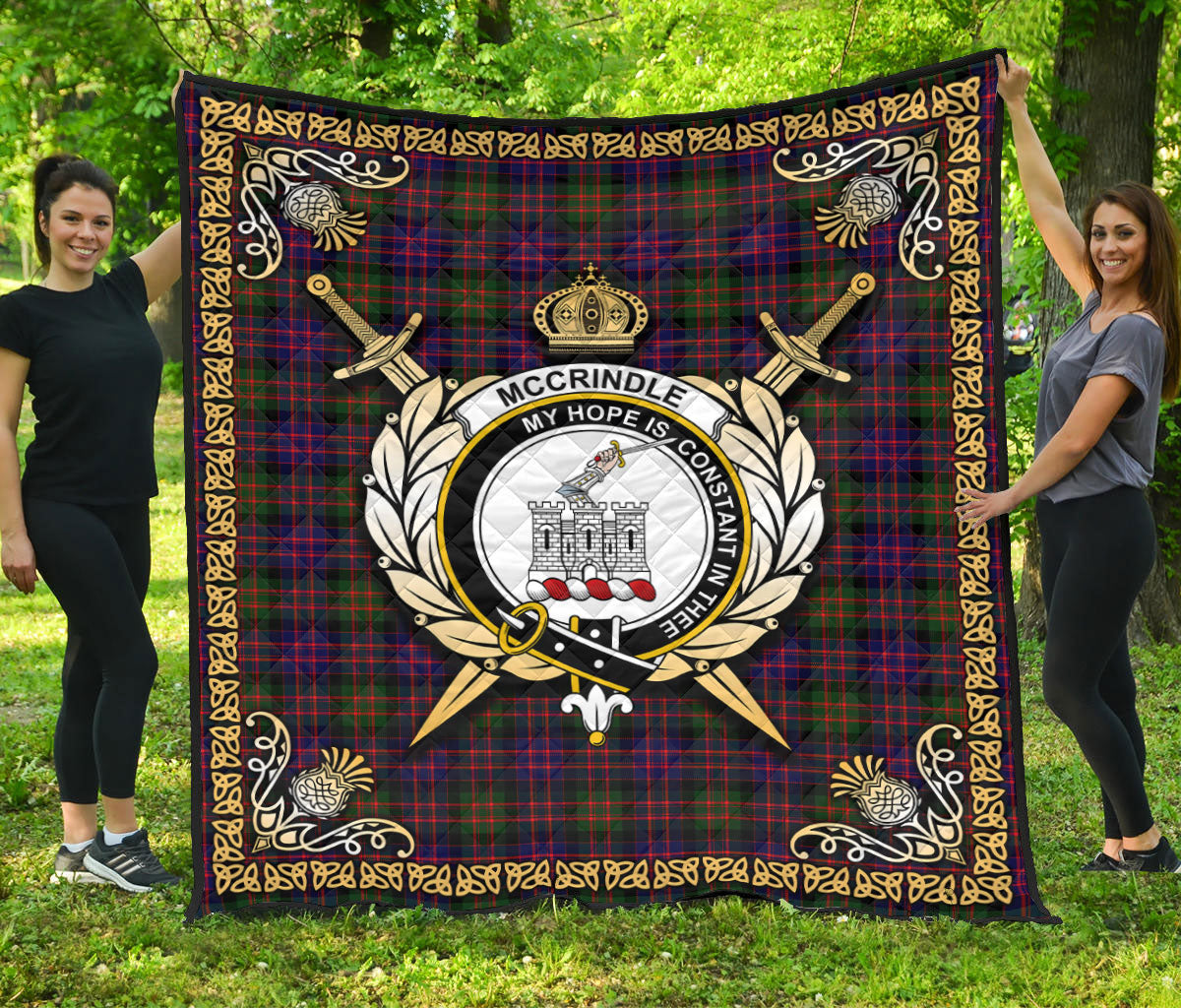 McCrindle Tartan Crest Premium Quilt - Celtic Thistle Style