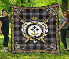 Moffat Modern Tartan Crest Premium Quilt - Celtic Thistle Style