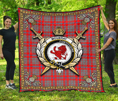 Moubray Tartan Crest Premium Quilt - Celtic Thistle Style