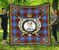 Pennycook Tartan Crest Premium Quilt - Celtic Thistle Style