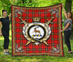 Scott Modern Tartan Crest Premium Quilt - Celtic Thistle Style