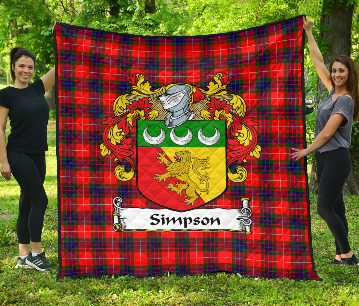 Simpson Family Tartan Crest Quilt