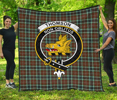 Thomson Hunting Modern Tartan Non Oblitus Crest Quilt