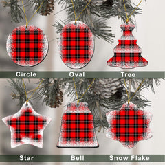 Ramsay Tartan Christmas Ceramic Ornament - Snow Style