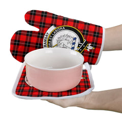 Ramsay Modern Tartan Crest Oven Mitt And Pot Holder (2 Oven Mitts + 1 Pot Holder)