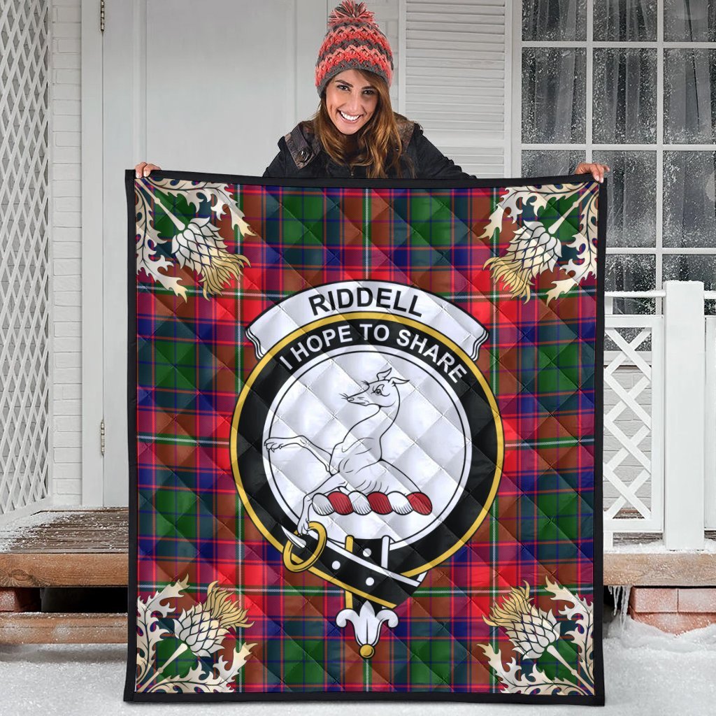 Riddell Tartan Crest Premium Quilt - Gold Thistle Style